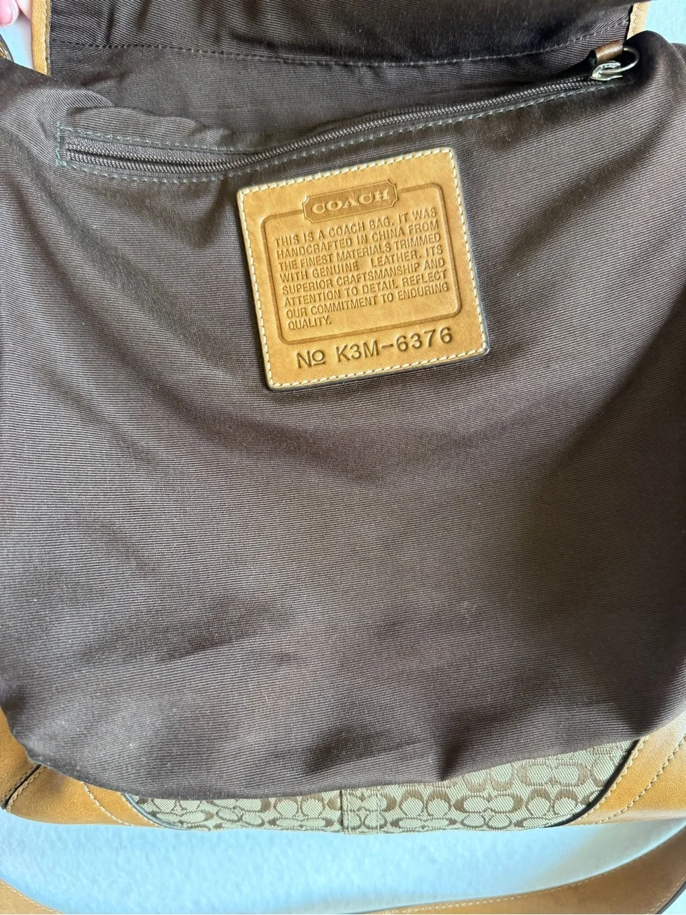 Vintage Coach Soho Signature Flap Shoulder Bag 6376 Khaki Jacquard Y2K leather
